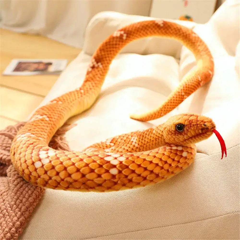 Giant Soft Plush Snake Toy 200cm 300cm Golden Python - ToylandEU