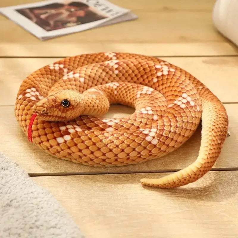 Giant Soft Plush Snake Toy 200cm 300cm Golden Python - ToylandEU