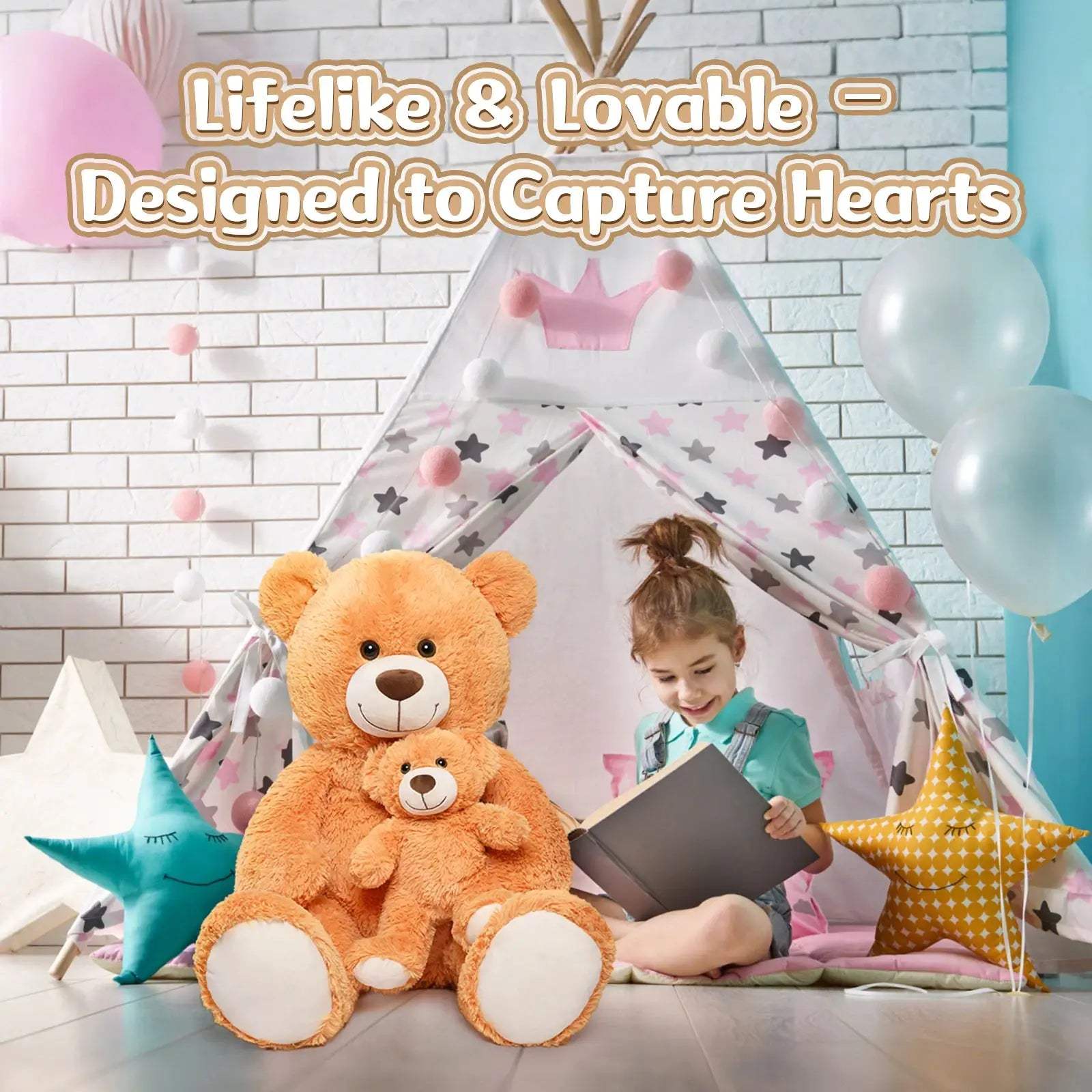  Giant Teddy Bear 39 Inch Plush Gift For Baby Shower -  ToylandEU™
