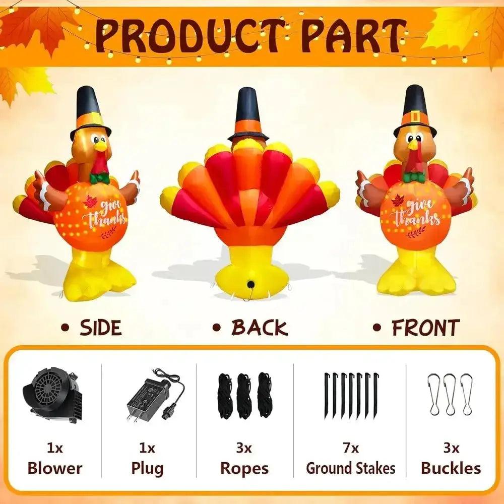  Giant Thanksgiving Turkey Inflatable Led Lights Lawn -  ToylandEU™