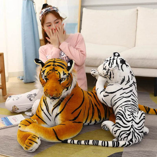 Giant Tiger Plush Toy Lifelike Fur For Kids Birthday Gift - ToylandEU
