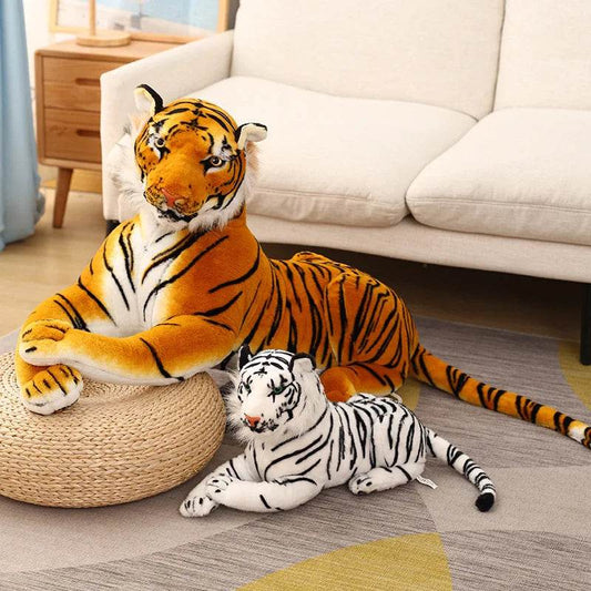 Giant Tiger Plush Toy Lifelike Fur For Kids Birthday Gift - ToylandEU
