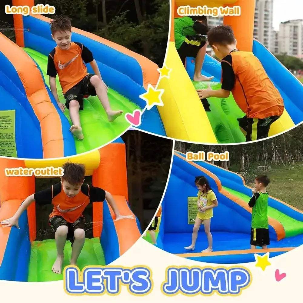 Giant Water Slide For Kids Backyard With Climbing Wall - ToylandEU