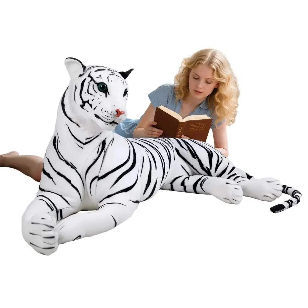 Giant White Tiger Pillow Life Size Plush Toy For Huggable Comfort - ToylandEU