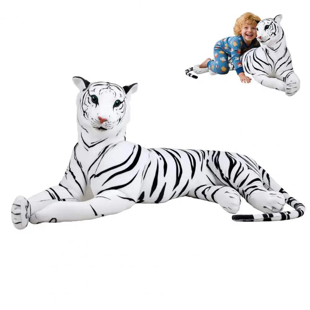 Giant White Tiger Pillow Life Size Plush Toy For Huggable Comfort - ToylandEU