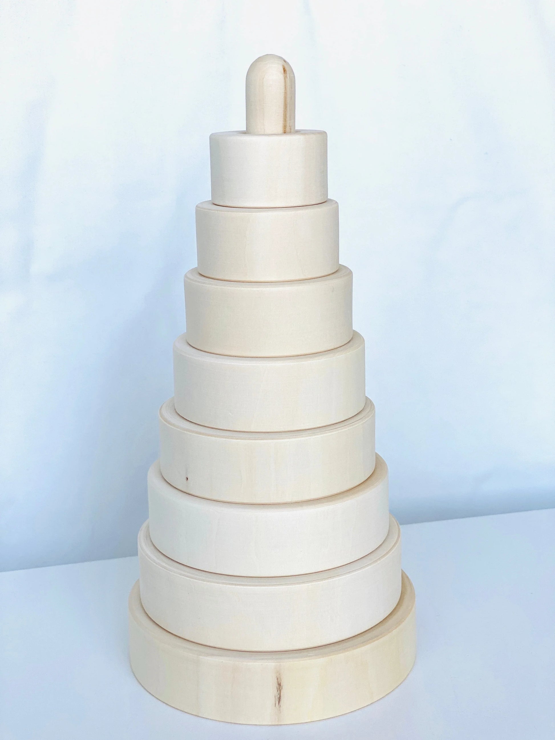 Giant Wooden Stacking Pyramid For DIY Natural Wood Toys - ToylandEU