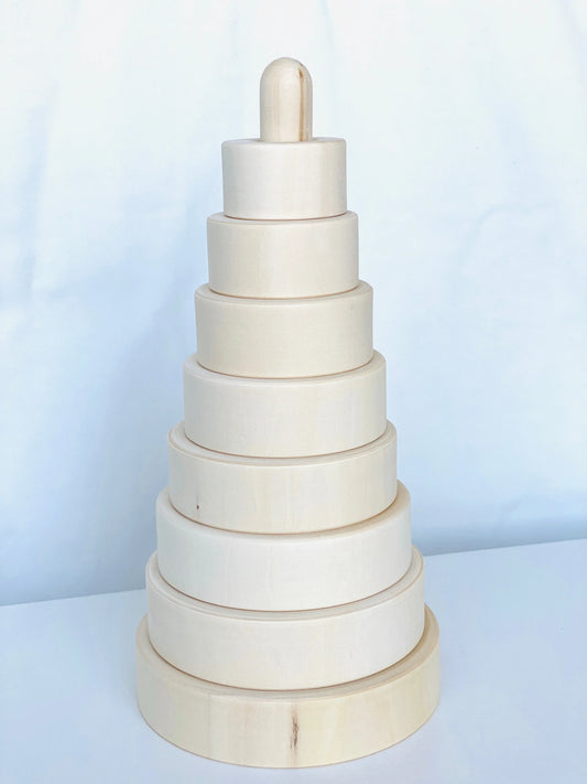 Giant Wooden Stacking Pyramid For DIY Natural Wood Toys - ToylandEU