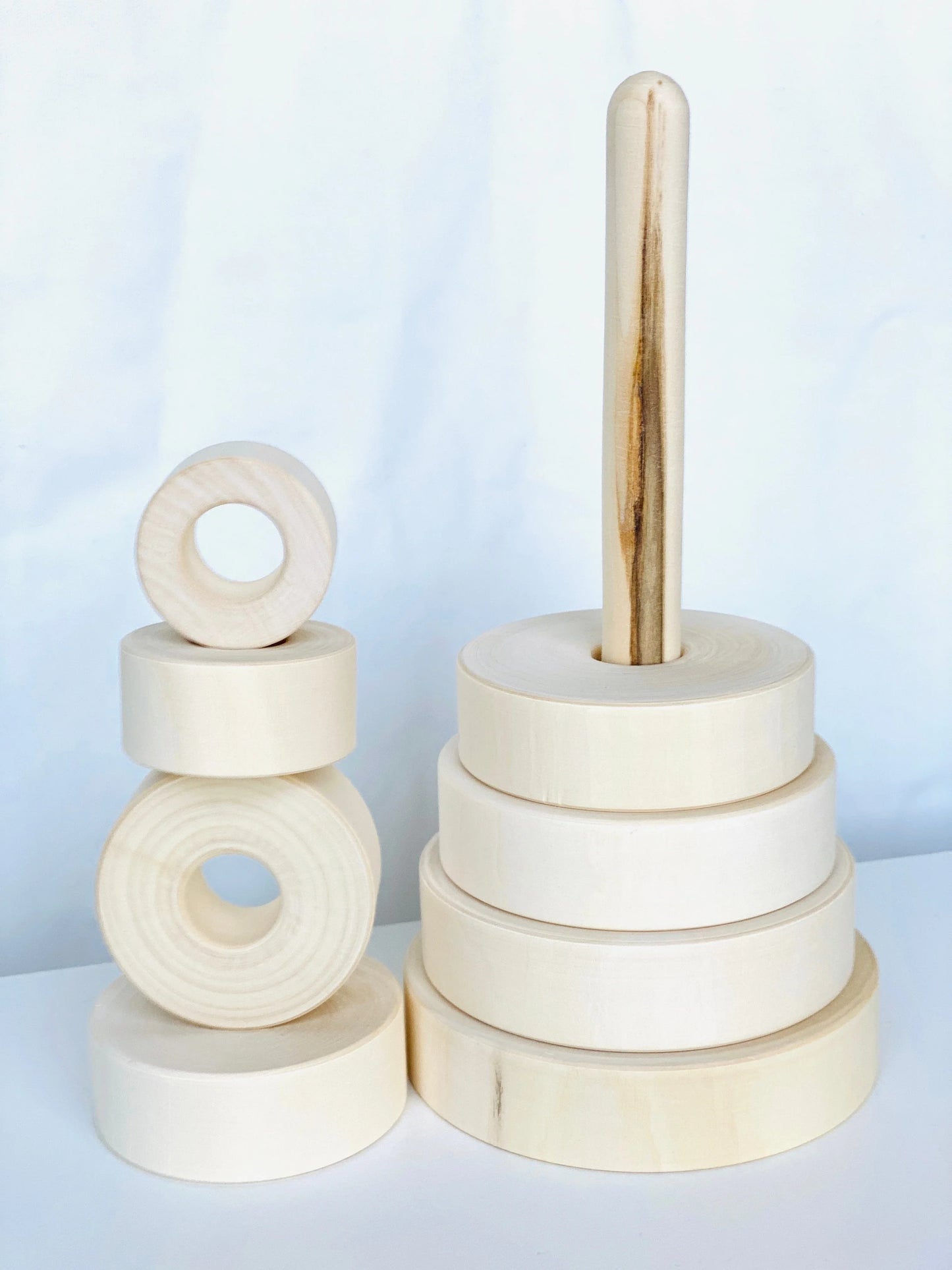 Giant Wooden Stacking Pyramid For DIY Natural Wood Toys - ToylandEU