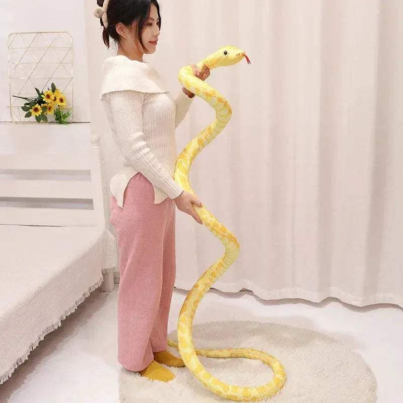 Giant Yellow Boa Snake Plush Toy Realistic Soft Stuffed - ToylandEU
