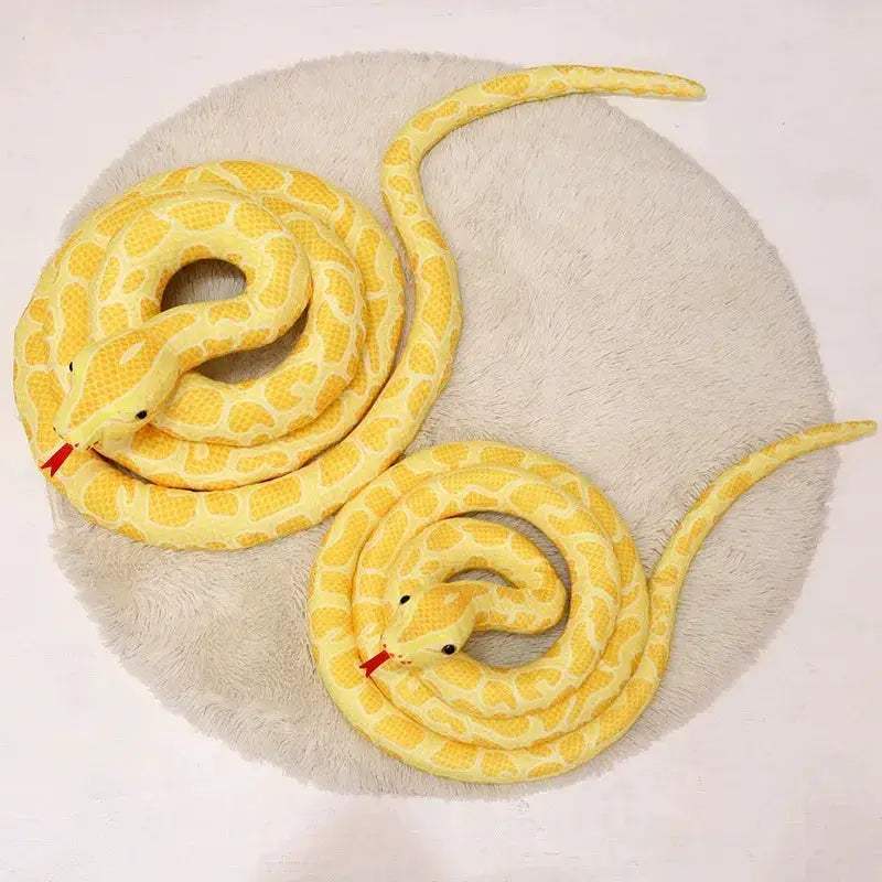 Giant Yellow Boa Snake Plush Toy Realistic Soft Stuffed - ToylandEU