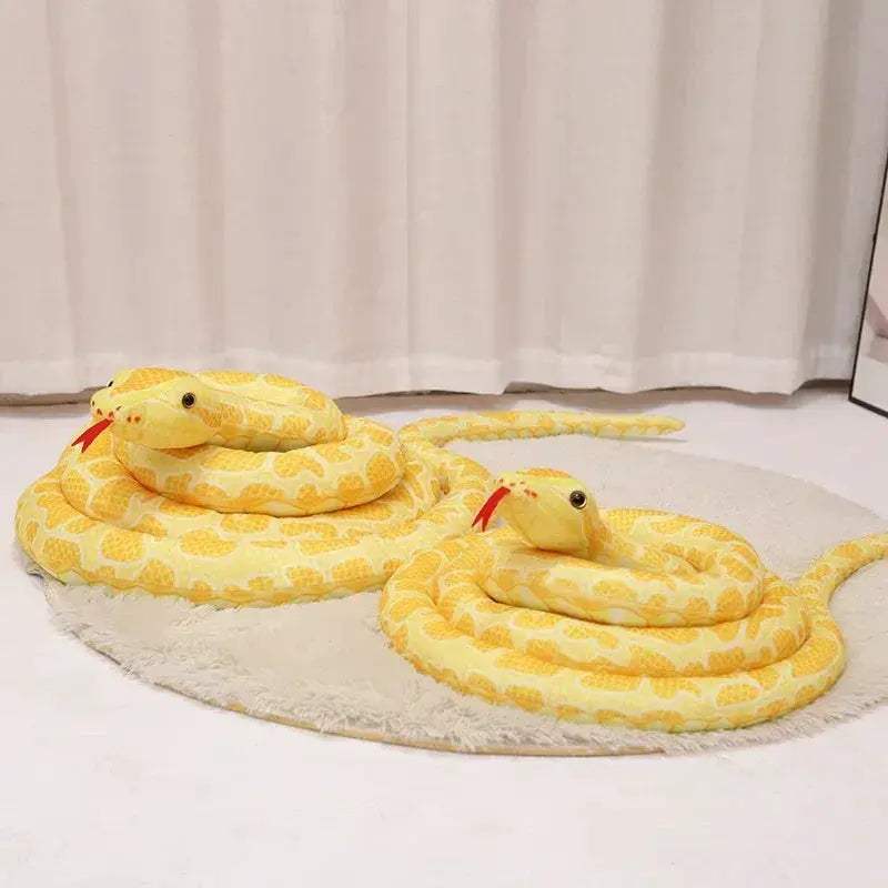 Giant Yellow Boa Snake Plush Toy Realistic Soft Stuffed - ToylandEU