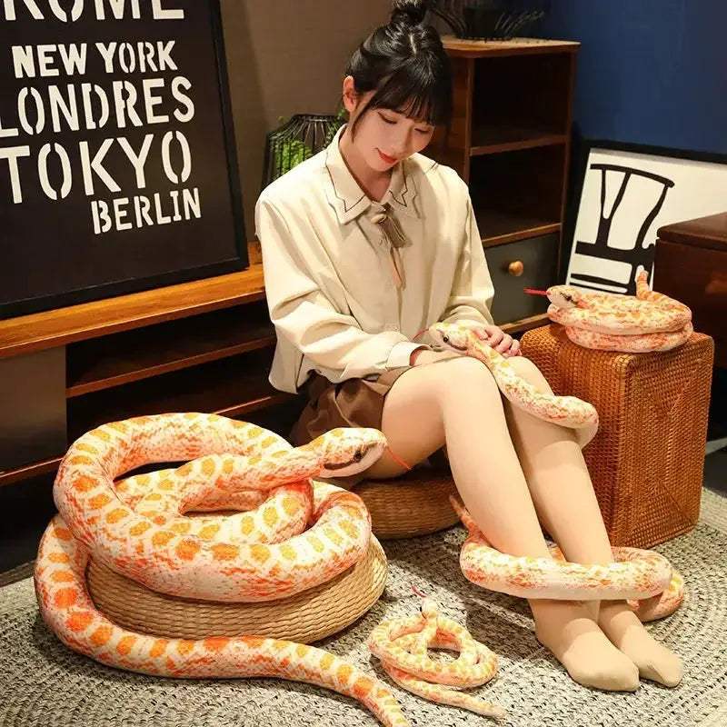 Gigantic 110 To 300cm Realistic Snake Plush Toy Soft Cushion - ToylandEU