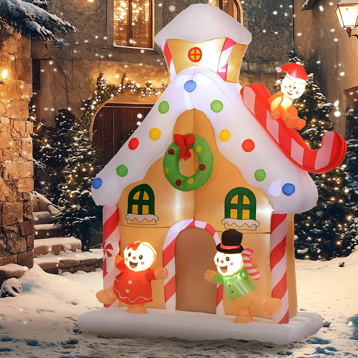 Gingerbread House Inflatable | 7 Ft Tall LED | Toylandeu™