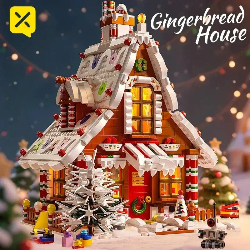 Gingerbread House Lego Compatible Building Blocks With LED Lights - ToylandEU
