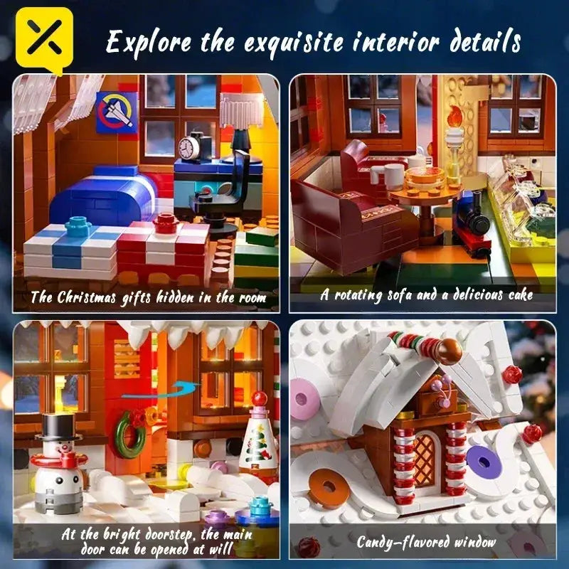 Gingerbread House Lego Compatible Building Blocks With LED Lights - ToylandEU