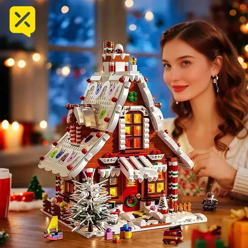 Gingerbread House Lego Compatible Building Blocks With LED Lights - ToylandEU
