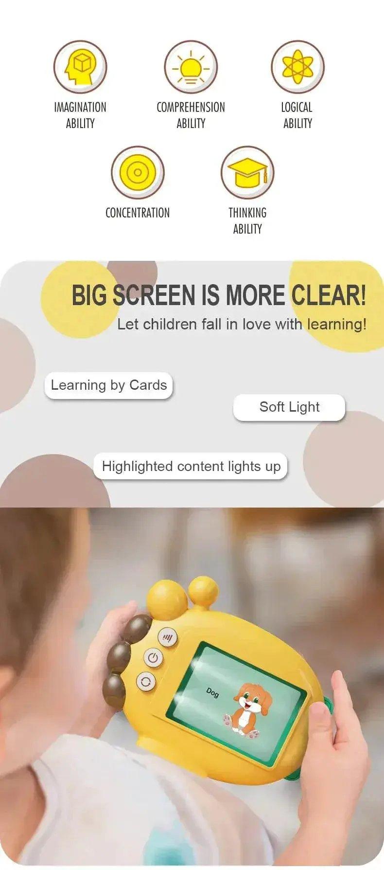  Giraffe Flash Card Reader Sight Words Language Games Learning English Russian Machine Kids Early Education Toy for Toddlers Gift -  ToylandEU™