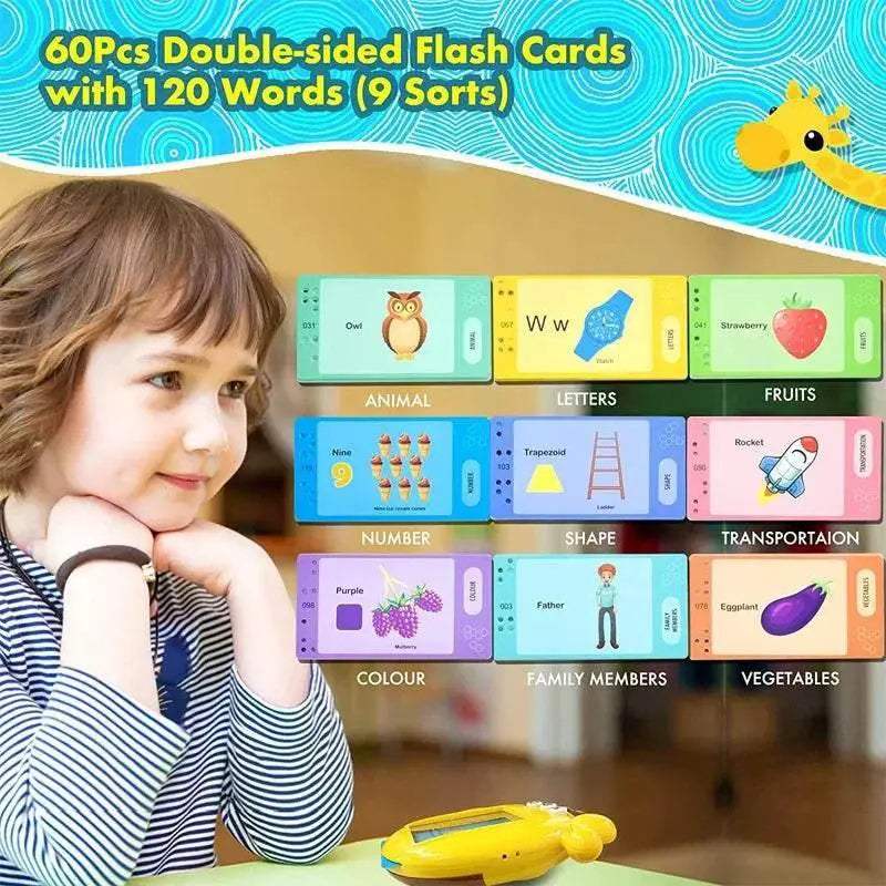 Giraffe Flash Card Reader Sight Words Language Games Learning English Russian Machine Kids Early Education Toy for Toddlers Gift - ToylandEU