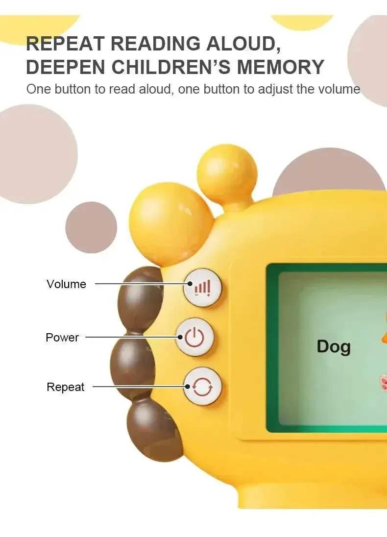 Giraffe Flash Card Reader Sight Words Language Games Learning English Russian Machine Kids Early Education Toy for Toddlers Gift - ToylandEU