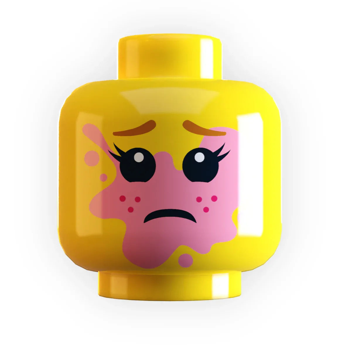 Authentic LEGO Figure Head With Bubble Gum Face Print For Standard Figure Compatibility ABS Plastic - ToylandEU