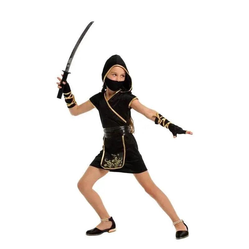  Girls' Black & Gold Ninja Warrior Costume for Halloween & Cosplay -  ToylandEU™