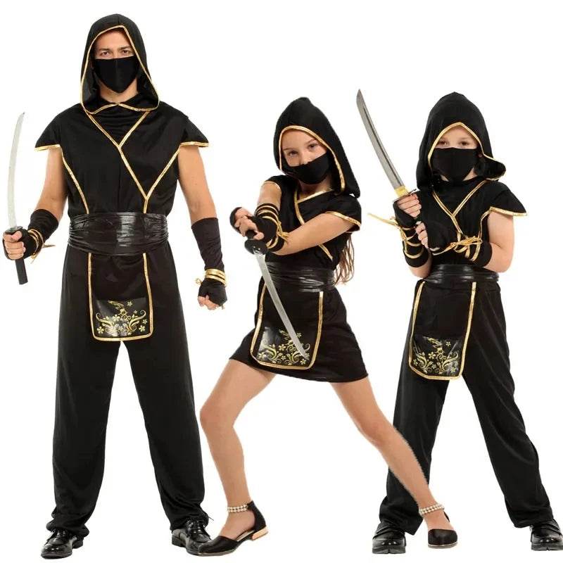 Girls' Black & Gold Ninja Warrior Costume for Halloween & Cosplay - ToylandEU