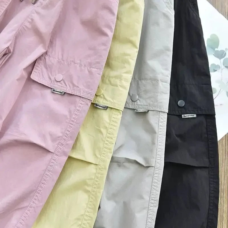 Girls Cargo Joggers Breathable Elastic Ankle Pants - ToylandEU