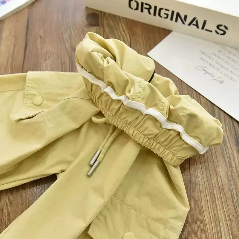 Girls Cargo Joggers Breathable Elastic Ankle Pants - ToylandEU