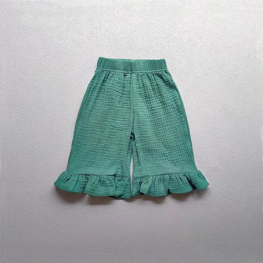  Girls Cotton Ruffle Loose Pants Elastic Waist Premium -  ToylandEU™