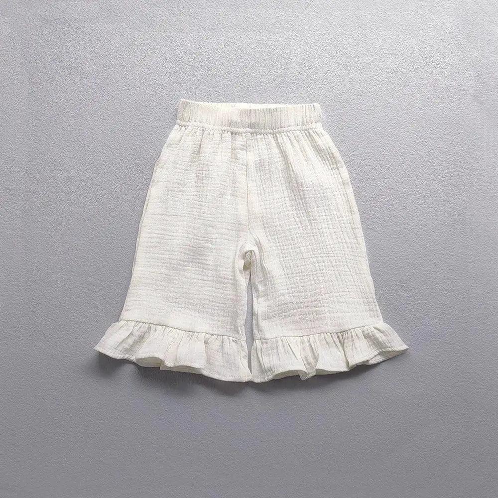  Girls Cotton Ruffle Loose Pants Elastic Waist Premium -  ToylandEU™