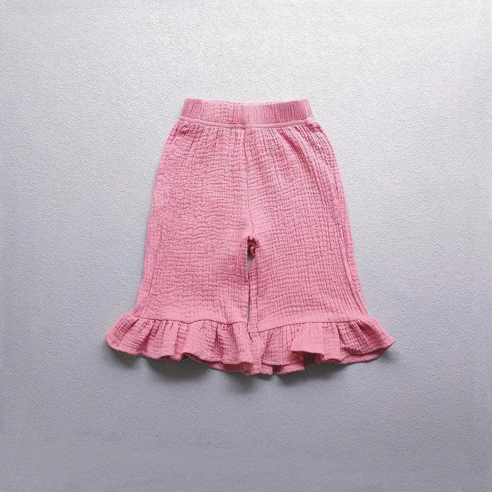  Girls Cotton Ruffle Loose Pants Elastic Waist Premium -  ToylandEU™