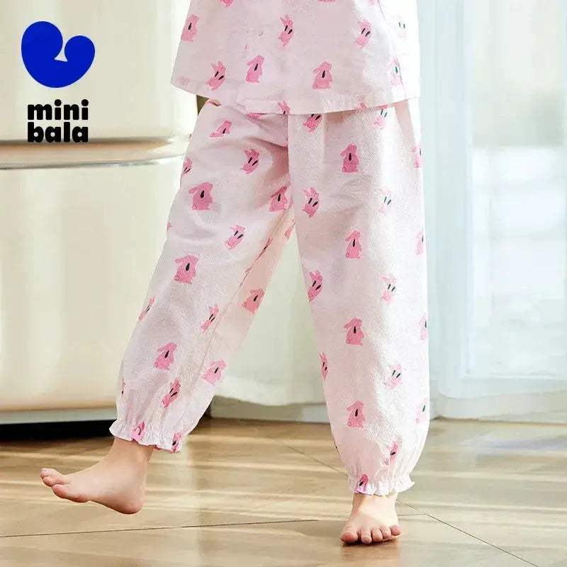 Girls Cotton Sleep Pants Breathable Summer Loungewear For Bedtime - ToylandEU