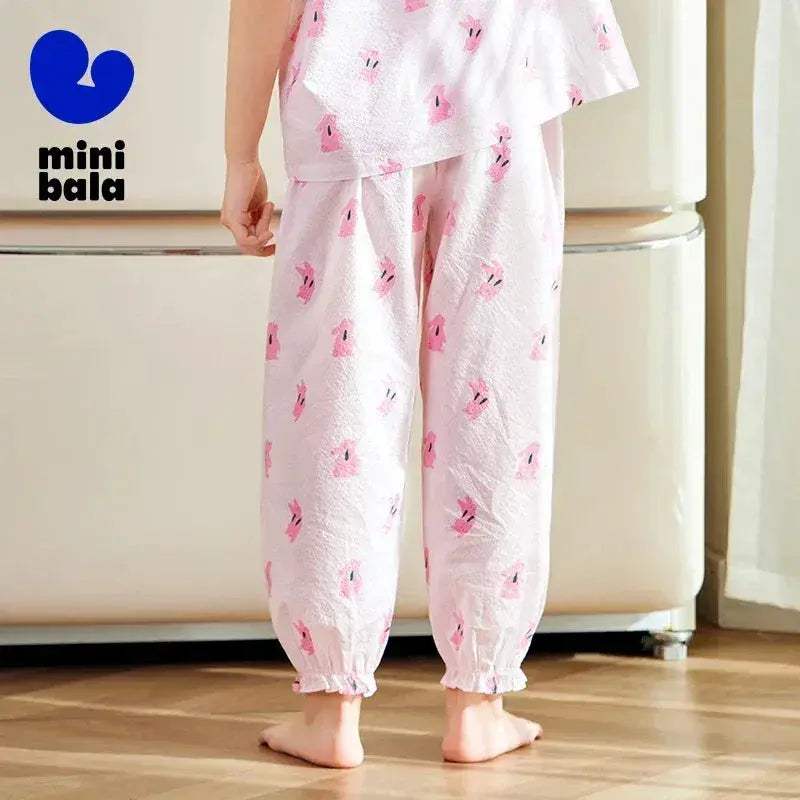 Girls Cotton Sleep Pants Breathable Summer Loungewear For Bedtime - ToylandEU