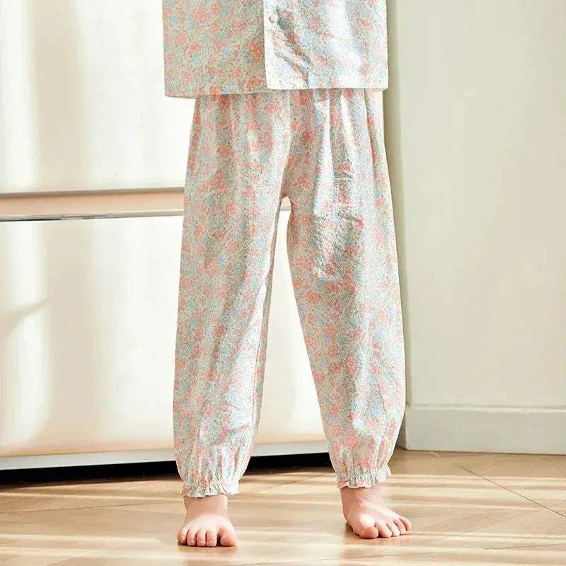 Girls Cotton Sleep Pants Breathable Summer Loungewear For Bedtime - ToylandEU
