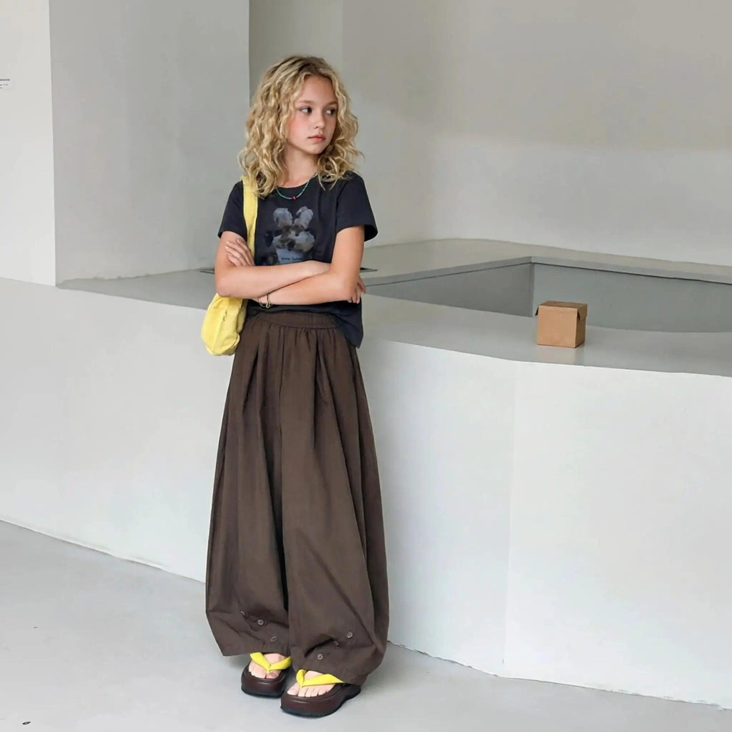  Girls Elastic Waist Wide Leg Pants Korean Style Comfort -  ToylandEU™