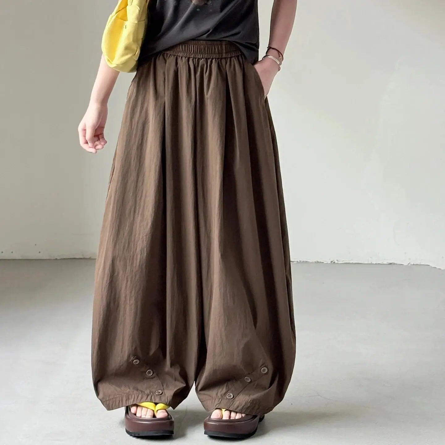  Girls Elastic Waist Wide Leg Pants Korean Style Comfort -  ToylandEU™