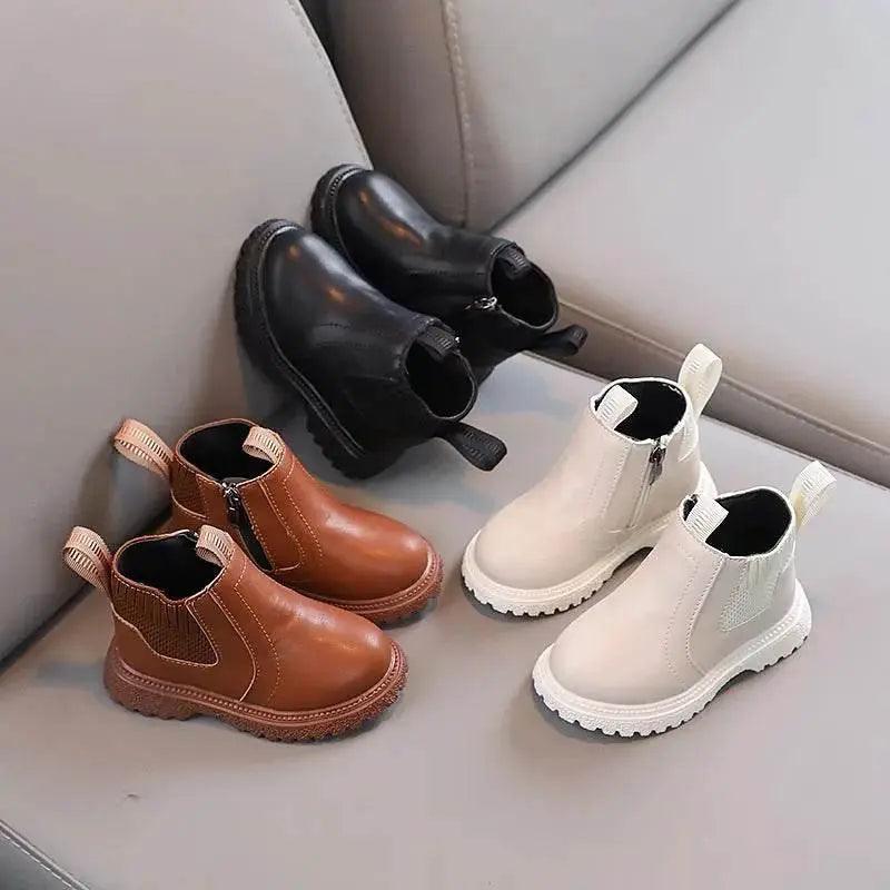  Girls' Embroidered Cherry Short Boots - Soft PU Ankle Fashion Footwear for Kids 2025 Spring Autumn -  ToylandEU™