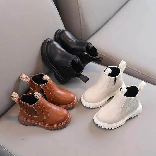  Girls' Embroidered Cherry Short Boots - Soft PU Ankle Fashion Footwear for Kids 2025 Spring Autumn -  ToylandEU™