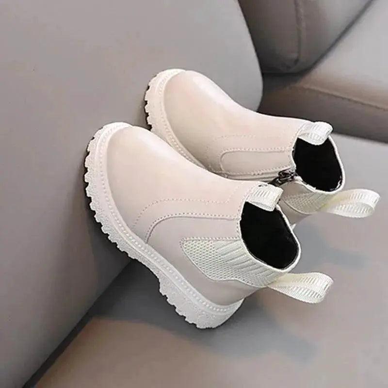  Girls' Embroidered Cherry Short Boots - Soft PU Ankle Fashion Footwear for Kids 2025 Spring Autumn -  ToylandEU™