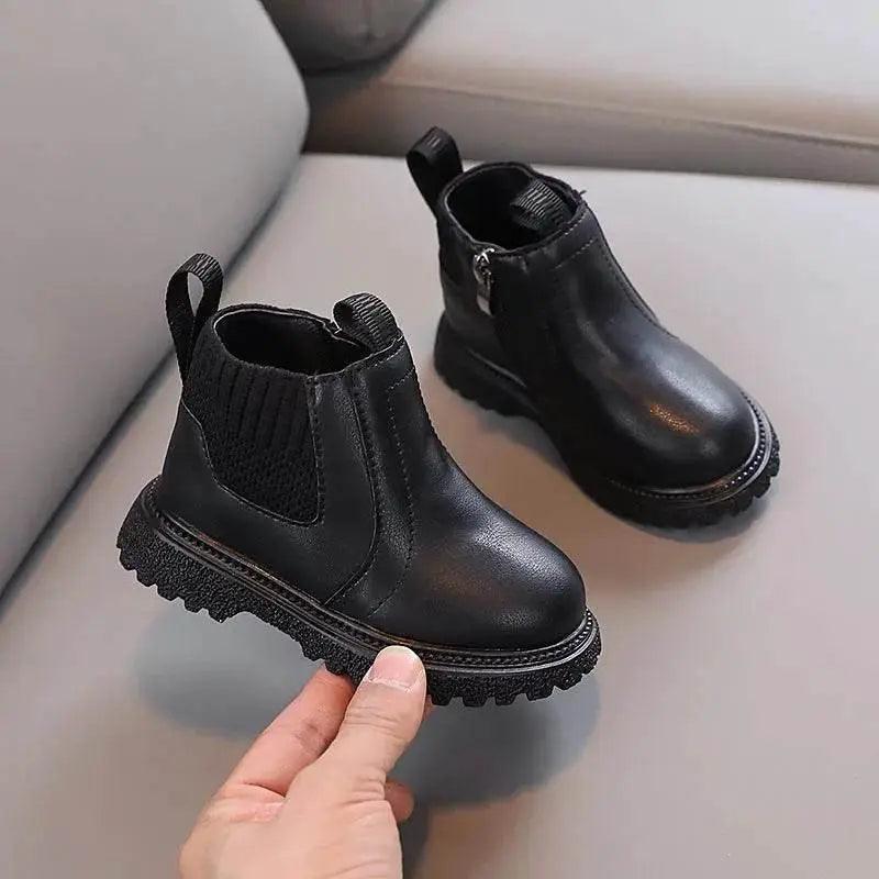  Girls' Embroidered Cherry Short Boots - Soft PU Ankle Fashion Footwear for Kids 2025 Spring Autumn -  ToylandEU™
