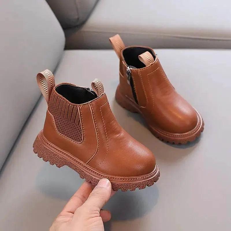  Girls' Embroidered Cherry Short Boots - Soft PU Ankle Fashion Footwear for Kids 2025 Spring Autumn -  ToylandEU™