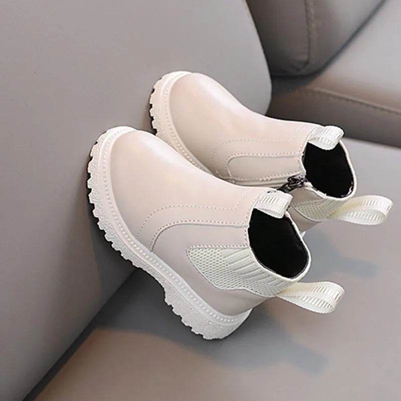 Girls' Embroidered Cherry Short Boots - Soft PU Ankle Fashion Footwear for Kids 2025 Spring Autumn - ToylandEU