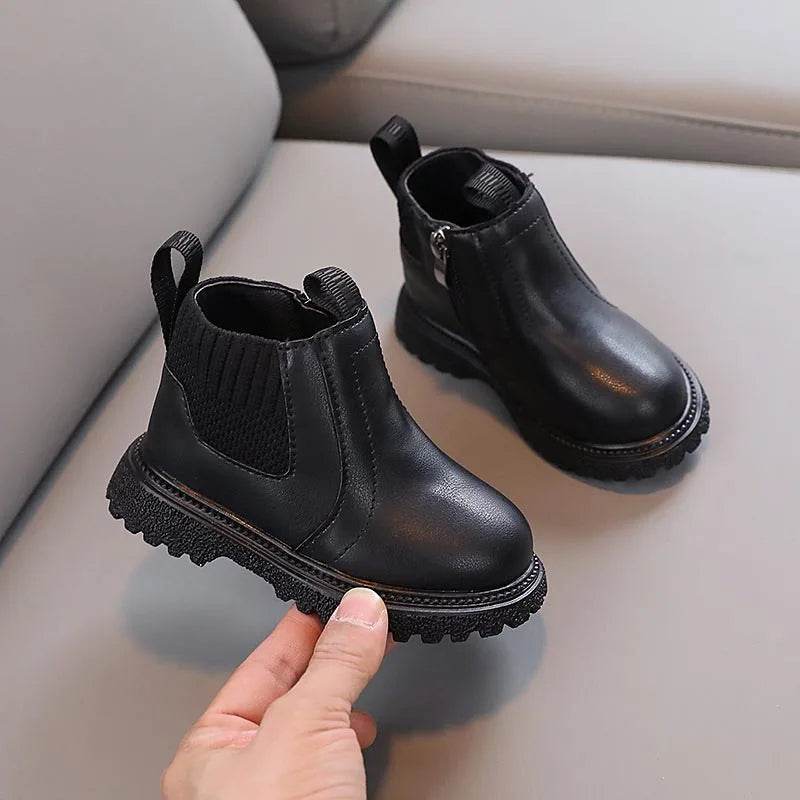 Girls' Embroidered Cherry Short Boots - Soft PU Ankle Fashion Footwear for Kids 2025 Spring Autumn - ToylandEU