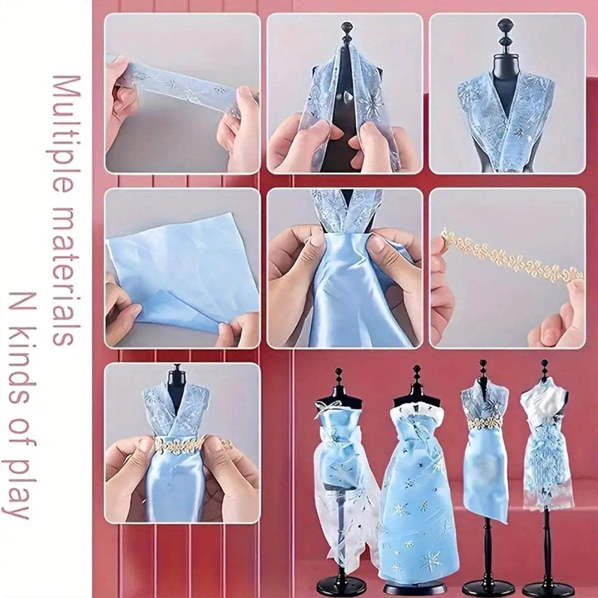 Girls Fashion Designer Kit DIY Paste Art Craft Creative Gift - ToylandEU