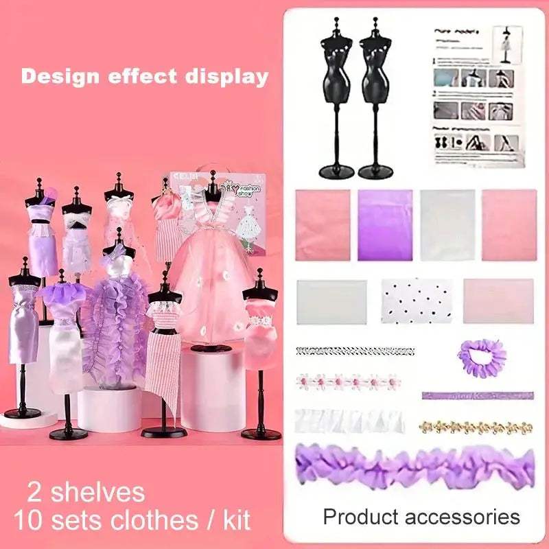 Girls Fashion Designer Kit DIY Paste Art Craft Creative Gift - ToylandEU