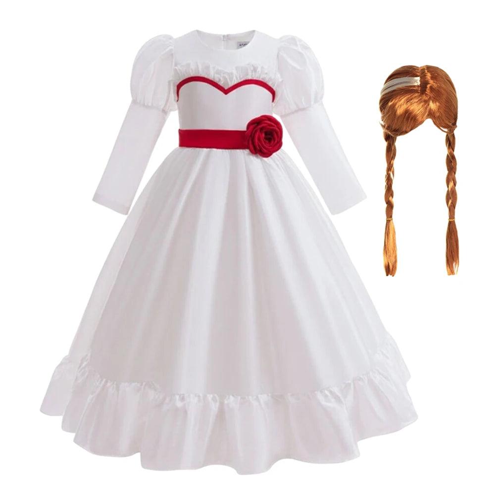 Girls Halloween Costume | Annabelle White Dress | Toylandeu™