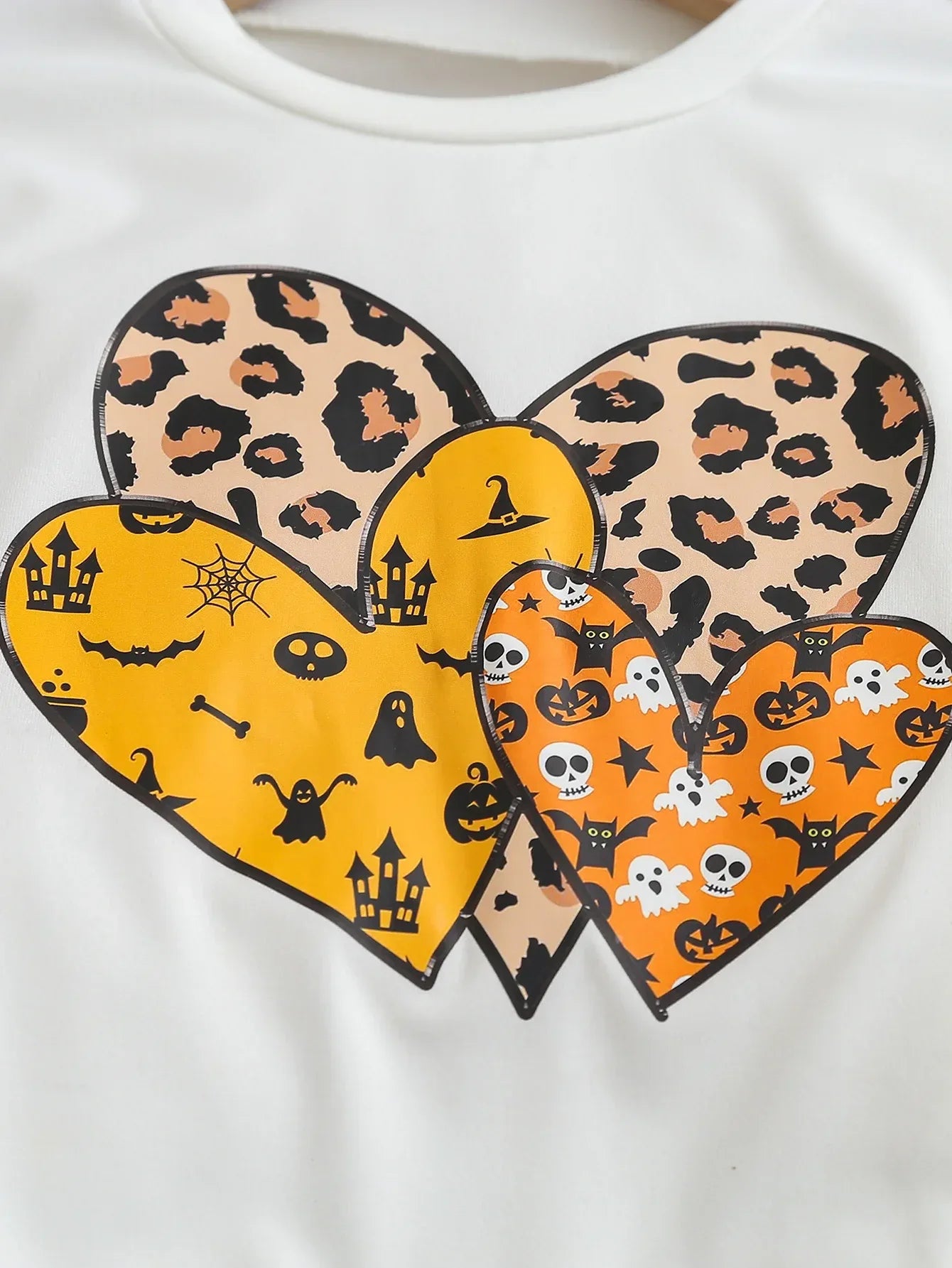 Girls Halloween Knit Heart Print Shirt And Corduroy Skirt With Belt Set 4-6Y - ToylandEU