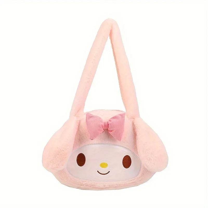 Girls Large Capacity Cartoon Anime Cozy Fluffy Tote Bag Kuromi Plush Shoulder Bag Cinnamoroll Melody Faux Fur Handbag - ToylandEU