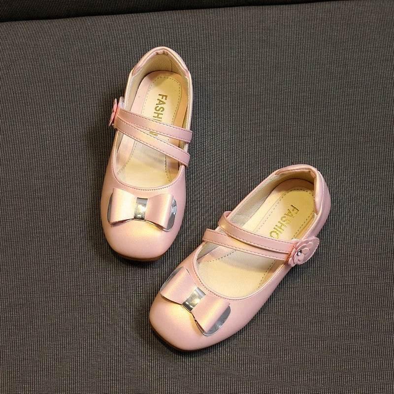  Girls Leather Shoes Kids Princess Bowtie Flats Soft Dance -  ToylandEU™