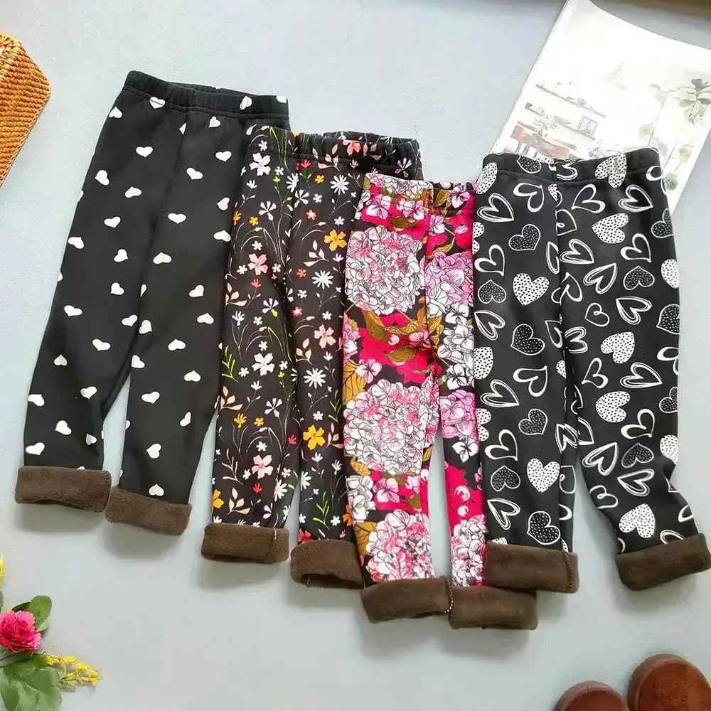  Girls Leggings Floral Print Thick Warm Winter Cozy -  ToylandEU™